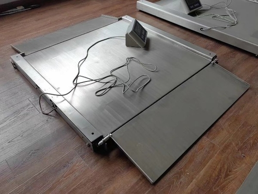 กระบวนการบดทราย 304 สแตนเลส ปรับแต่งได้ 1.2x1.2m 3ตัน Platform Floor Scale