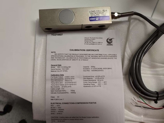 IP67 Shear Beam zemic H8C-500kg Load Cell Alloy Steel Sensor Platform การชั่งเซ็นเซอร์ C3