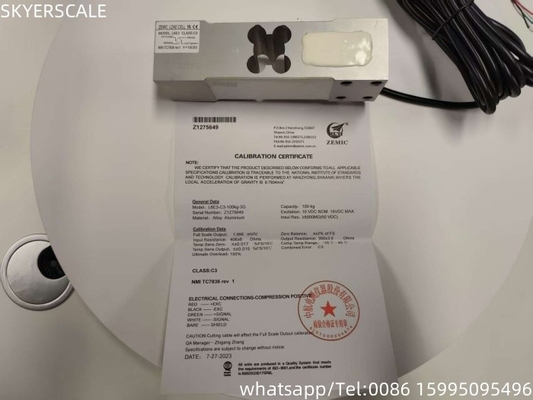 Zemic L6E3 เซลล์ภาระเซ็นเซอร์ 100 กิโลกรัม สําหรับชั่งเบนจอุตสาหกรรม