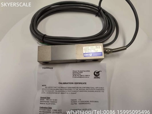 ZEMIC H8C 1 ตัน คลาส C3 เครื่องแปลงเซลล์ภาระแกร่งตัด OIML NETP เครื่องตรวจจับสําหรับชั่ง