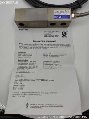 เซ็นเซอร์วัดแรง Zemic H8C-C3-1T Single Point Shear Beam Load Cell 1000KG สำหรับเครื่องชั่ง